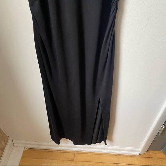 Athleta Black Halter Backless Dress Silk Blend Maxi Dress Size Small - Picture 3 of 13